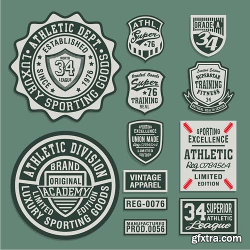 Denim Textile Vector Labels - 25x EPS