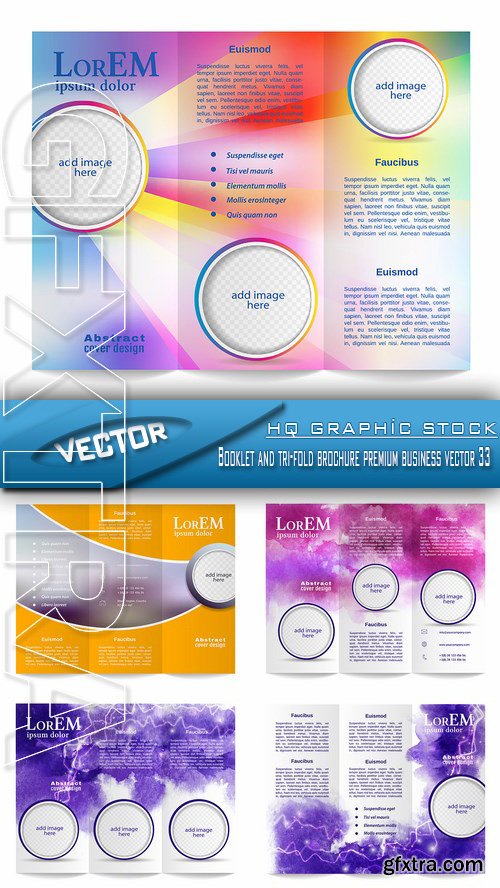 Stock Vector - Booklet and tri-fold brochure premium business vector 33