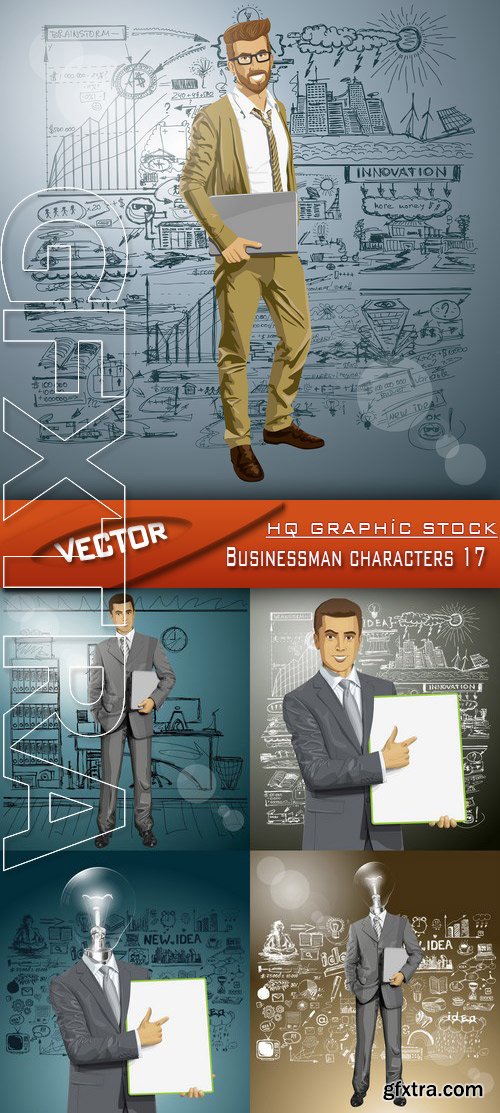 Stock Vector - Businessman characters 17