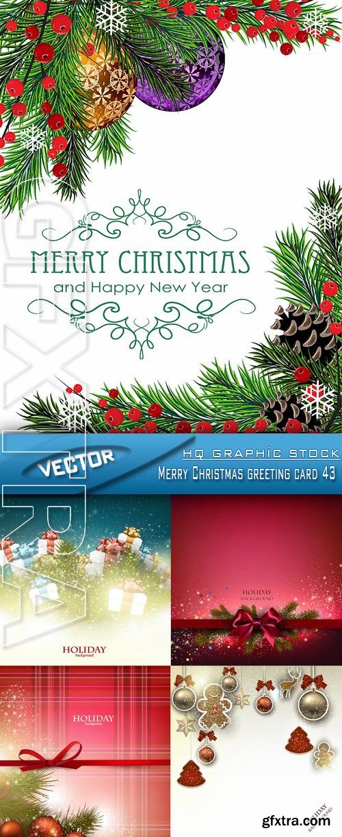 Stock Vector - Merry Christmas greeting card 43