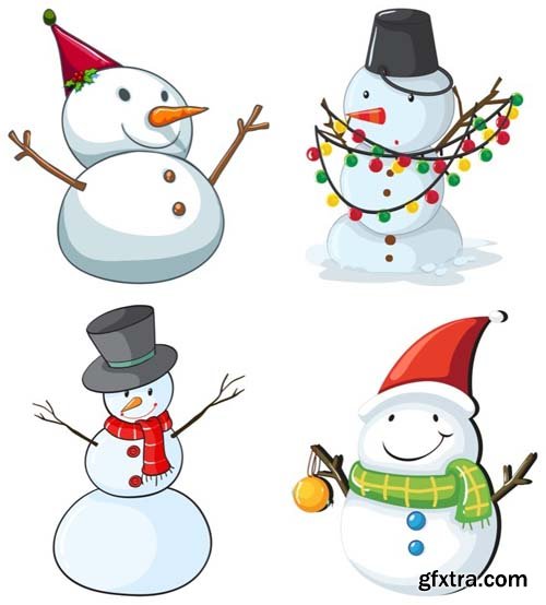 Snowman Vector Collection - 25x EPS