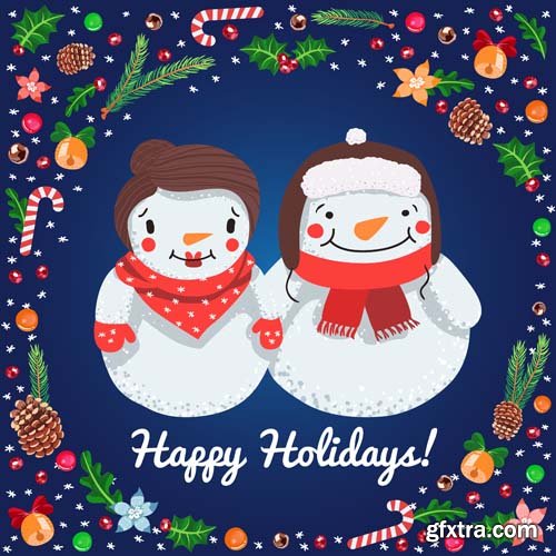 Snowman Vector Collection - 25x EPS