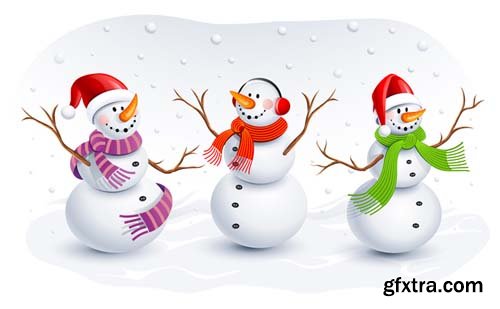 Snowman Vector Collection - 25x EPS