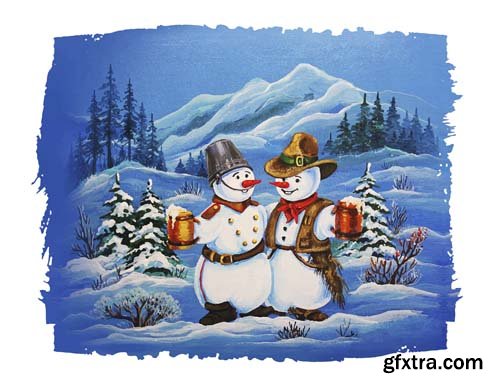 Snowman Vector Collection - 25x EPS