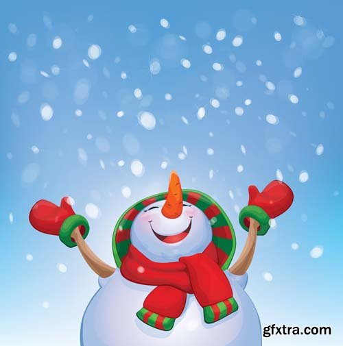 Snowman Vector Collection - 25x EPS