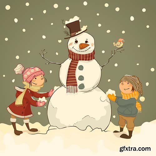 Snowman Vector Collection - 25x EPS