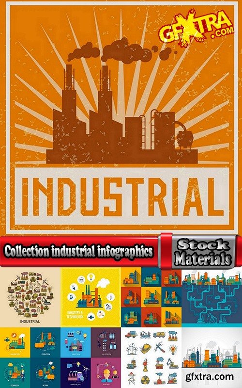 Collection industrial infographics #2-25 Eps