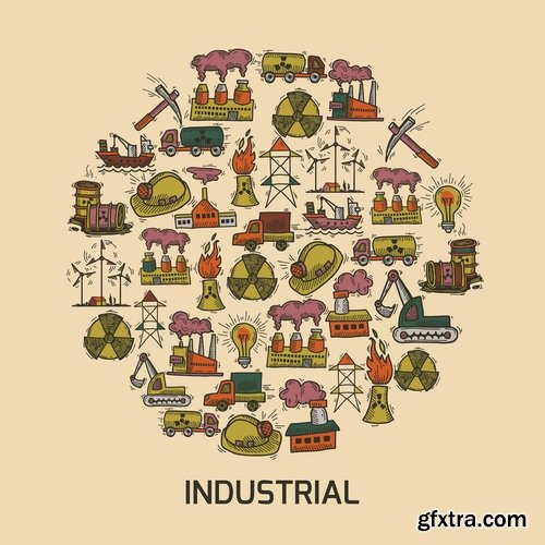 Collection industrial infographics #2-25 Eps