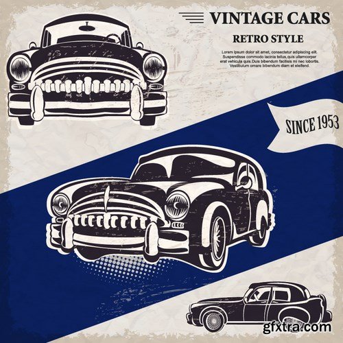 Retro Car Posters, 25xEPS