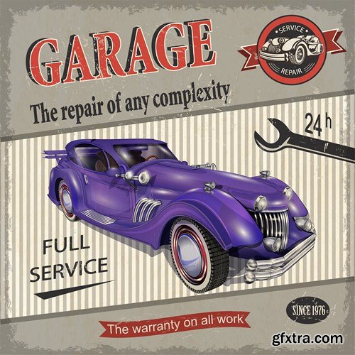 Retro Car Posters, 25xEPS