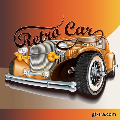 Retro Car Posters, 25xEPS