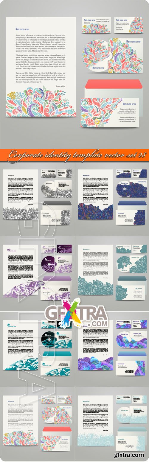 Corporate identity template vector set 28