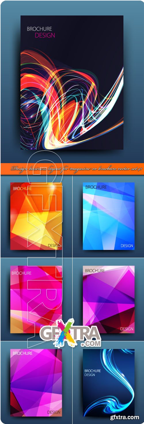 Design business layout for magazine or brochure vector set 41