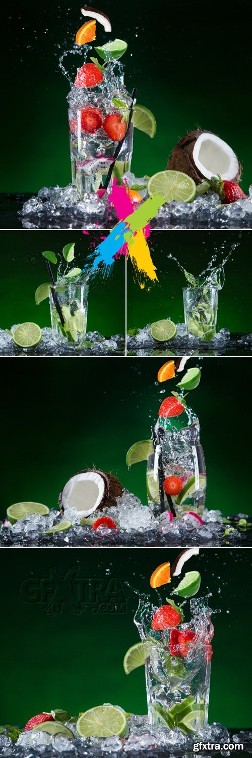 Stock Photo - Fruit Cocktails with Ice