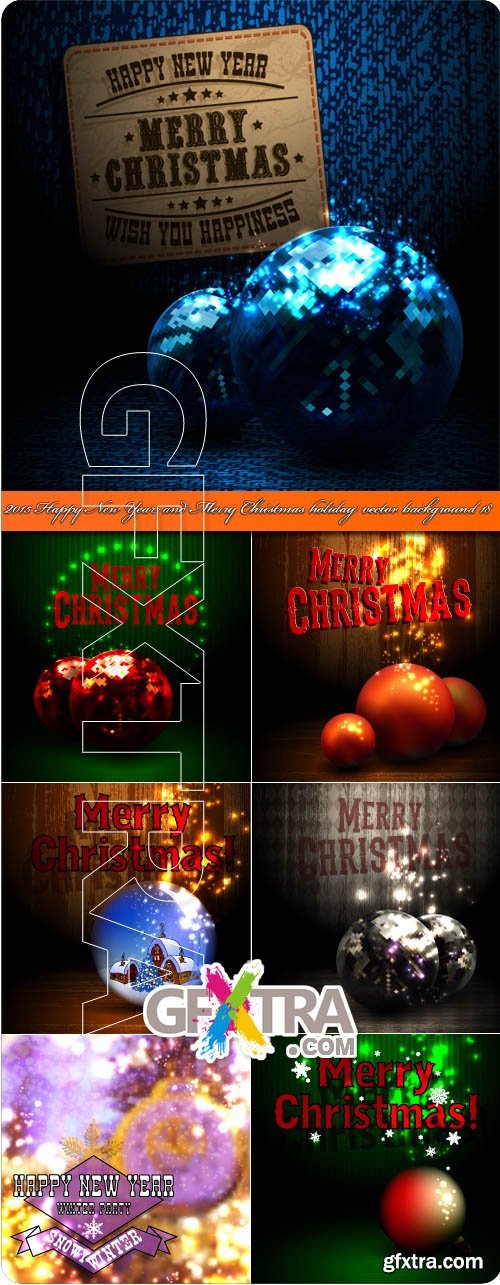 2015 Happy New Year and Merry Christmas holiday vector background 18