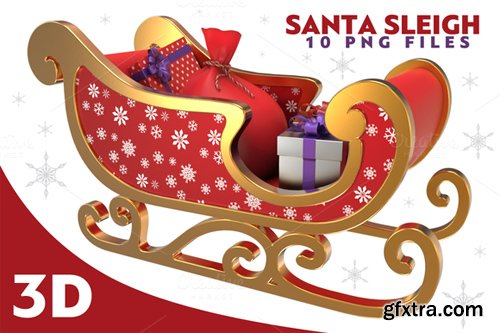 Santa Sleigh - 3D