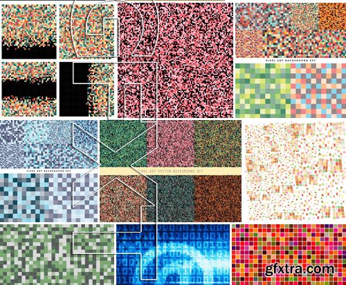 Stock Vectors - Pixel background 2, 25xEPS