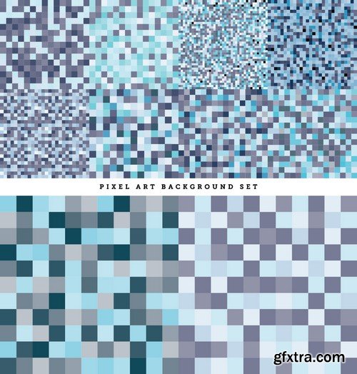 Stock Vectors - Pixel background 2, 25xEPS