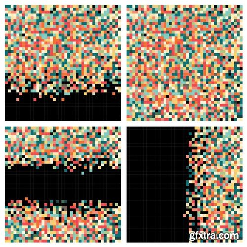 Stock Vectors - Pixel background 2, 25xEPS