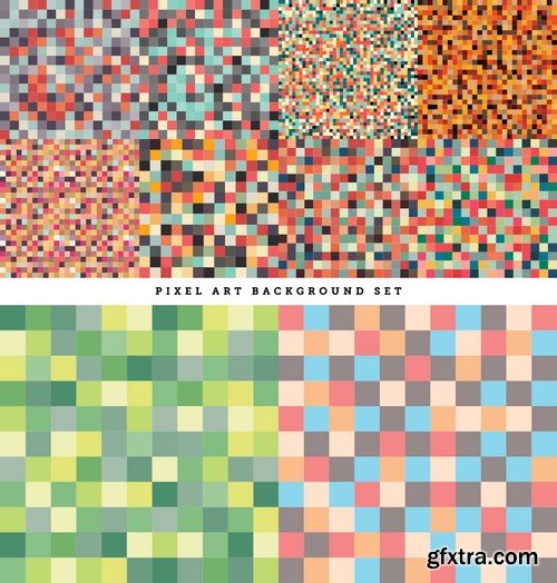 Stock Vectors - Pixel background 2, 25xEPS