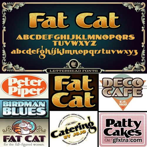 LHF Fat Cat Font Family $35