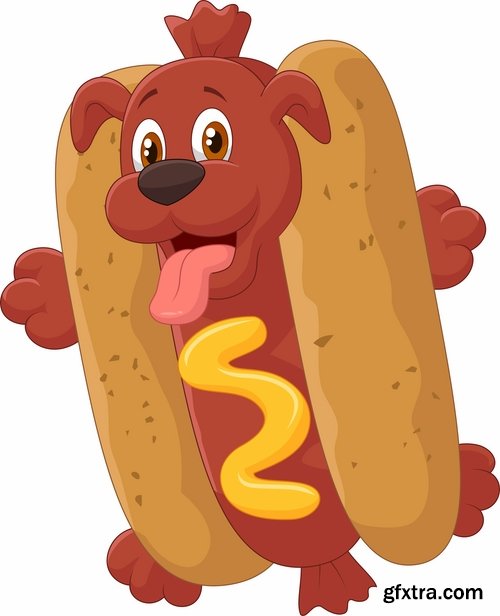 Collection of images of hot dog vector images 24 Eps