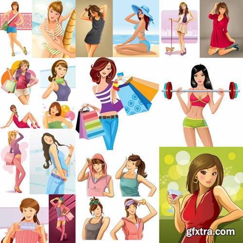 Girl Collection - 30 Vector