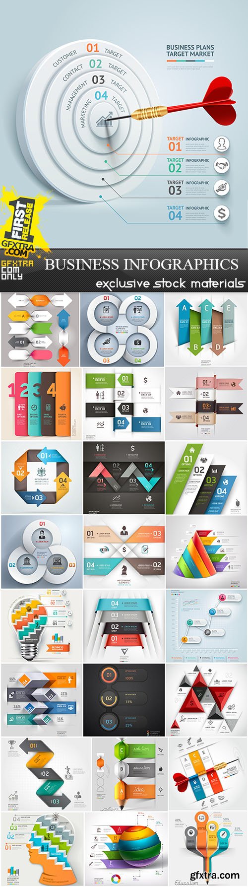 Collection of Infographics Vol.144, 25xEPS