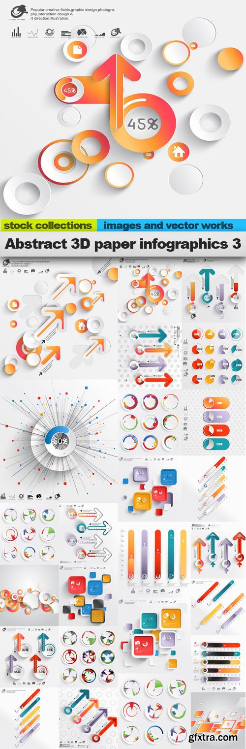 Abstract 3D Paper Infographics 3,25 x EPS