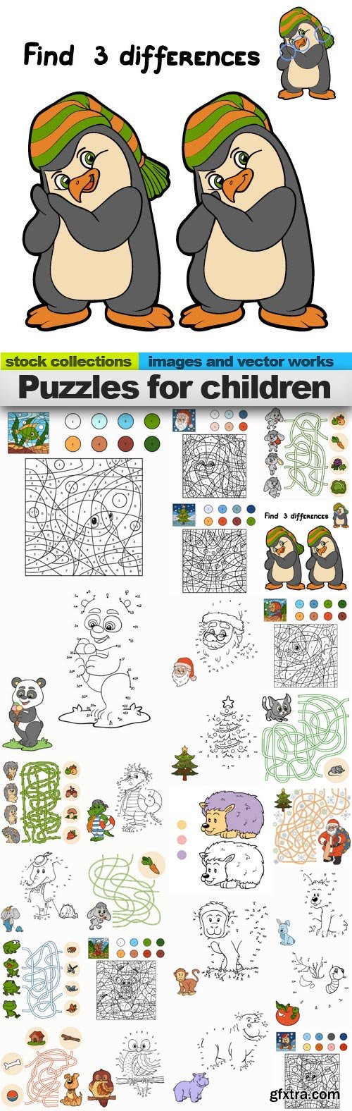 Puzzles for children,25 x EPS