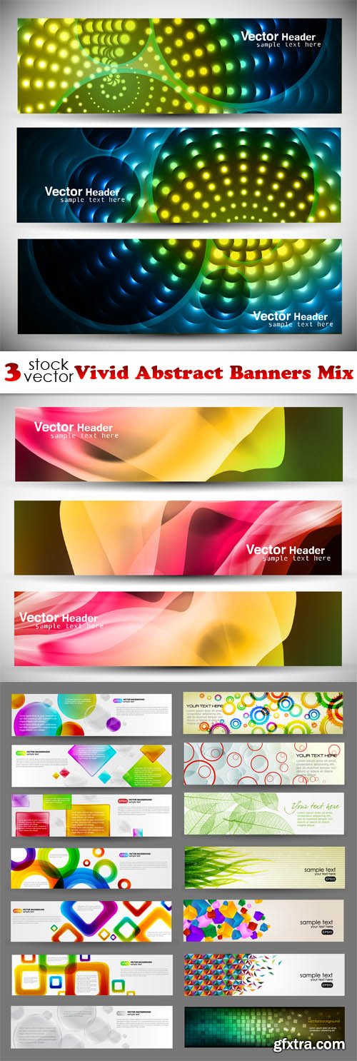 Vectors - Vivid Abstract Banners Mix