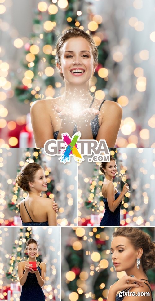 Stock Photo - Happy Christmas Woman