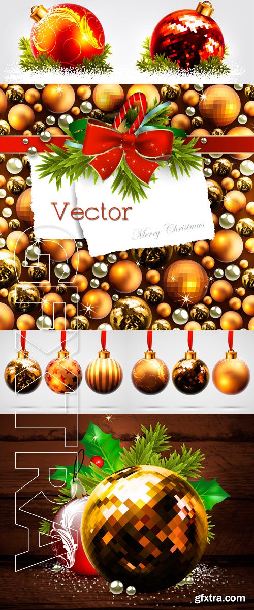 New Year's backgrounds in Vector with Christmas balls