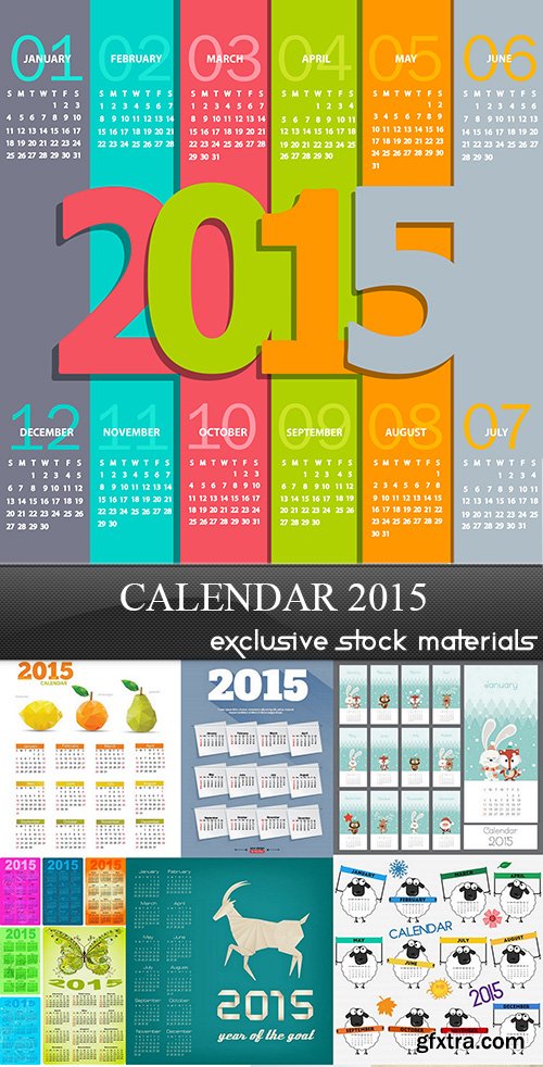 Calendar 2015 - Vector Collection, 25xEPS