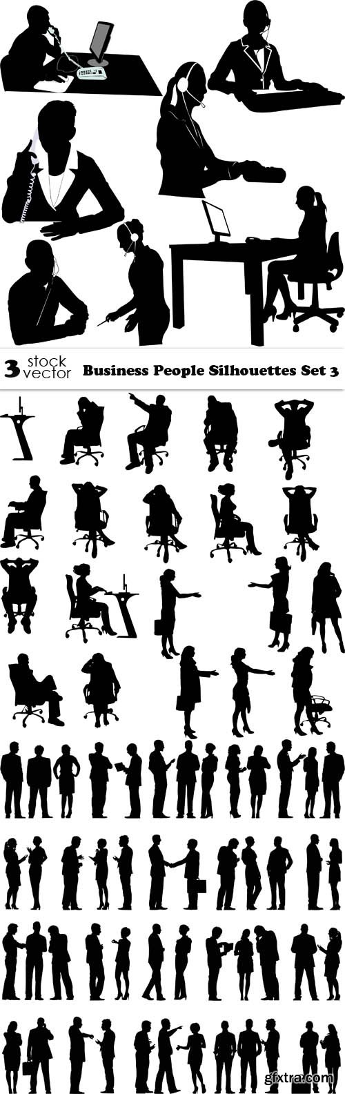 Vectors - Business People Silhouettes Set 3