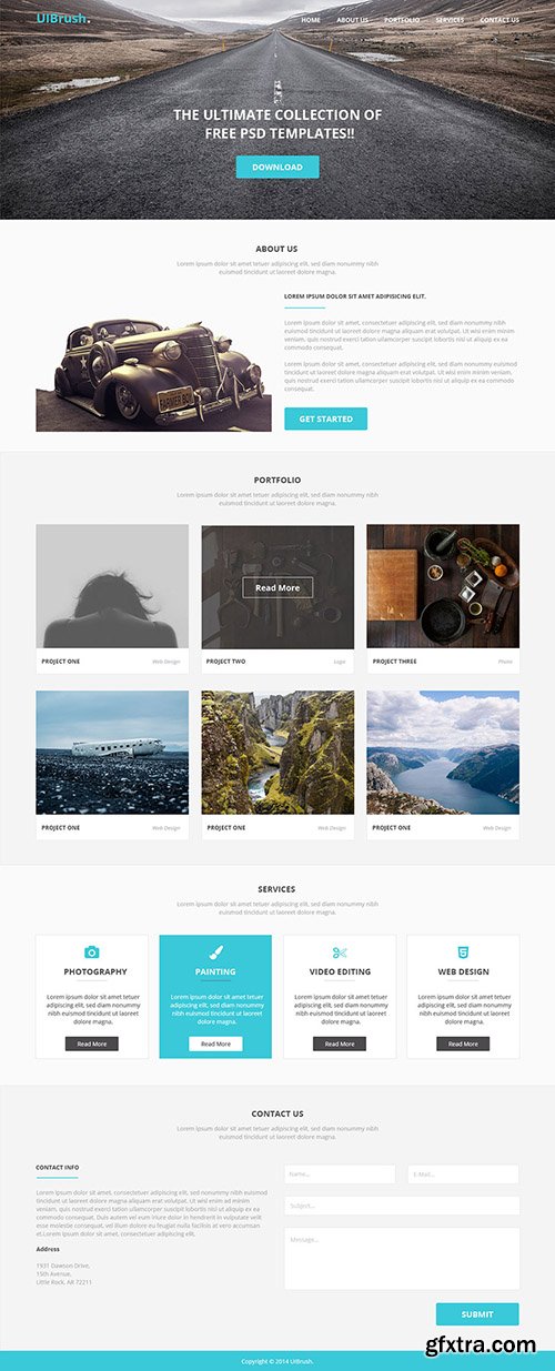 PSD Web Template - UIBrush Simple Landing Page