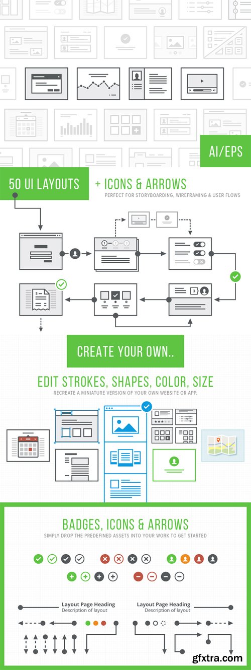 CreativeMarket - Lil Pages - 50 UI layouts 26032