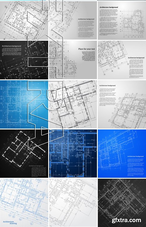 Stock Vectors - Architectural background 3, 25xEPS