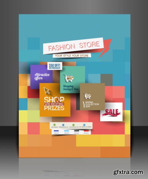 Fashion Store Flyer Vectors 25xEPS