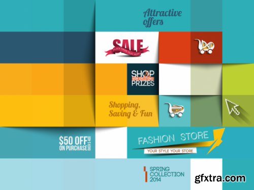 Fashion Store Flyer Vectors 25xEPS