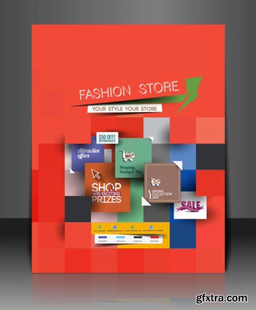 Fashion Store Flyer Vectors 25xEPS