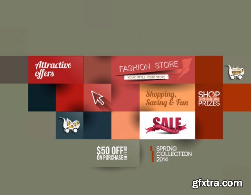 Fashion Store Flyer Vectors 25xEPS