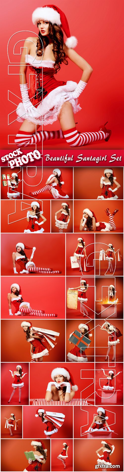 Stock Photo - Beautiful Santagirl Set, 25JPG