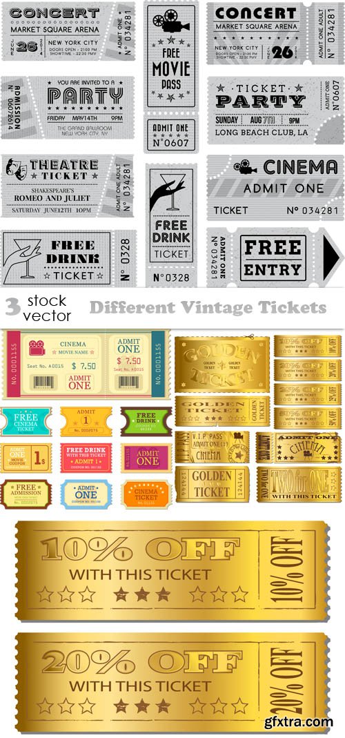 Vectors - Different Vintage Tickets