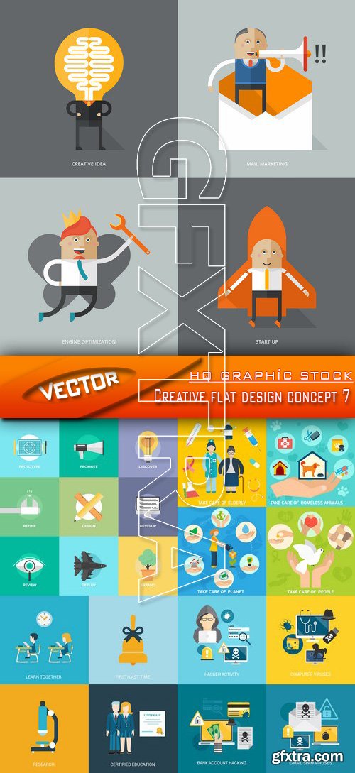 Stock Vector - Creative flat design concept 7