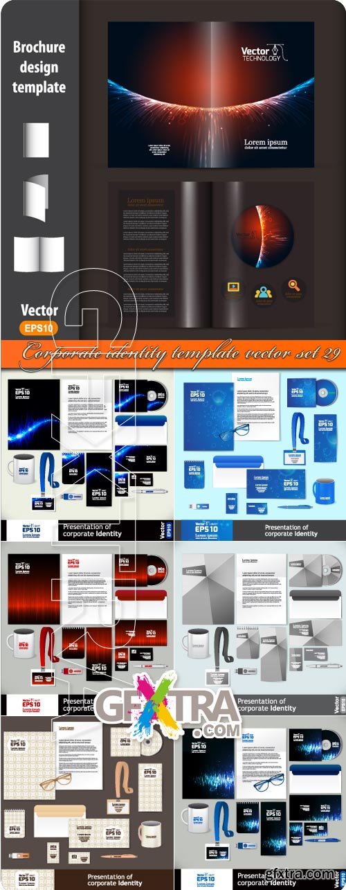 Corporate identity template vector set 29