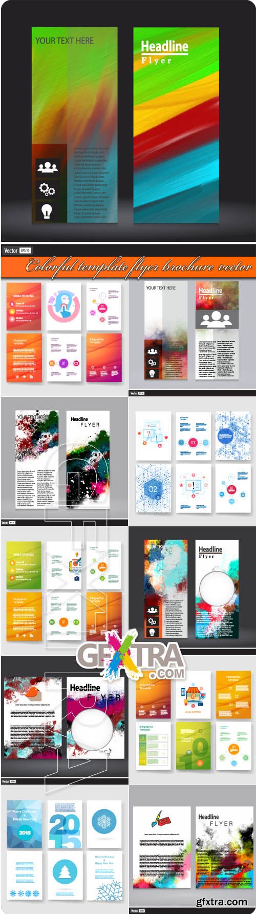 Colorful template flyer brochure vector