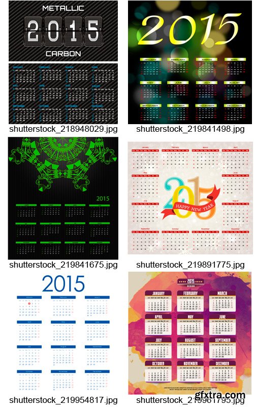 Amazing SS - 2015 Calendar Templates 5, 25xEPS