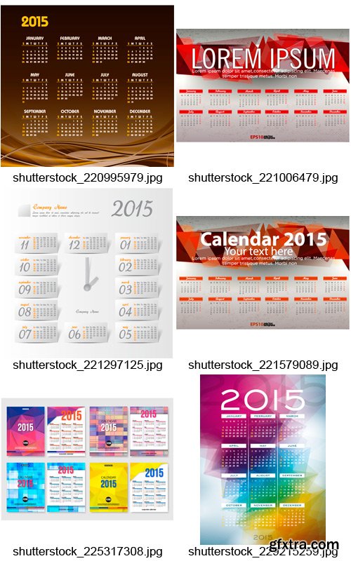 Amazing SS - 2015 Calendar Templates 5, 25xEPS