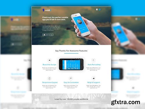 PSD Web Template - iPhone App Landing Page 2014